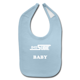 845 Subie Baby Bib (White Font) - light blue