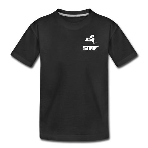 845 Subie White Font Striped Toddler Premium Organic T-Shirt - black