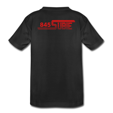 845 Subie Red Font Striped Toddler Premium Organic T-Shirt - black