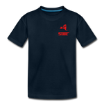 845 Subie Red Font Striped Toddler Premium Organic T-Shirt - deep navy