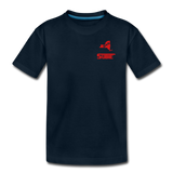 845 Subie Red Font Striped Toddler Premium Organic T-Shirt - deep navy