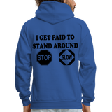 I get Paid To Stand Around (Flagger) Men's Hoodie - royal blue