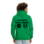 I get Paid To Stand Around (Flagger) Men's Hoodie - kelly green