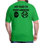 I Get Paid To Stand Around (Flagger) T-Shirt - bright green