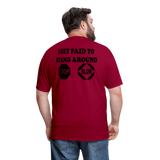 I Get Paid To Stand Around (Flagger) T-Shirt - dark red